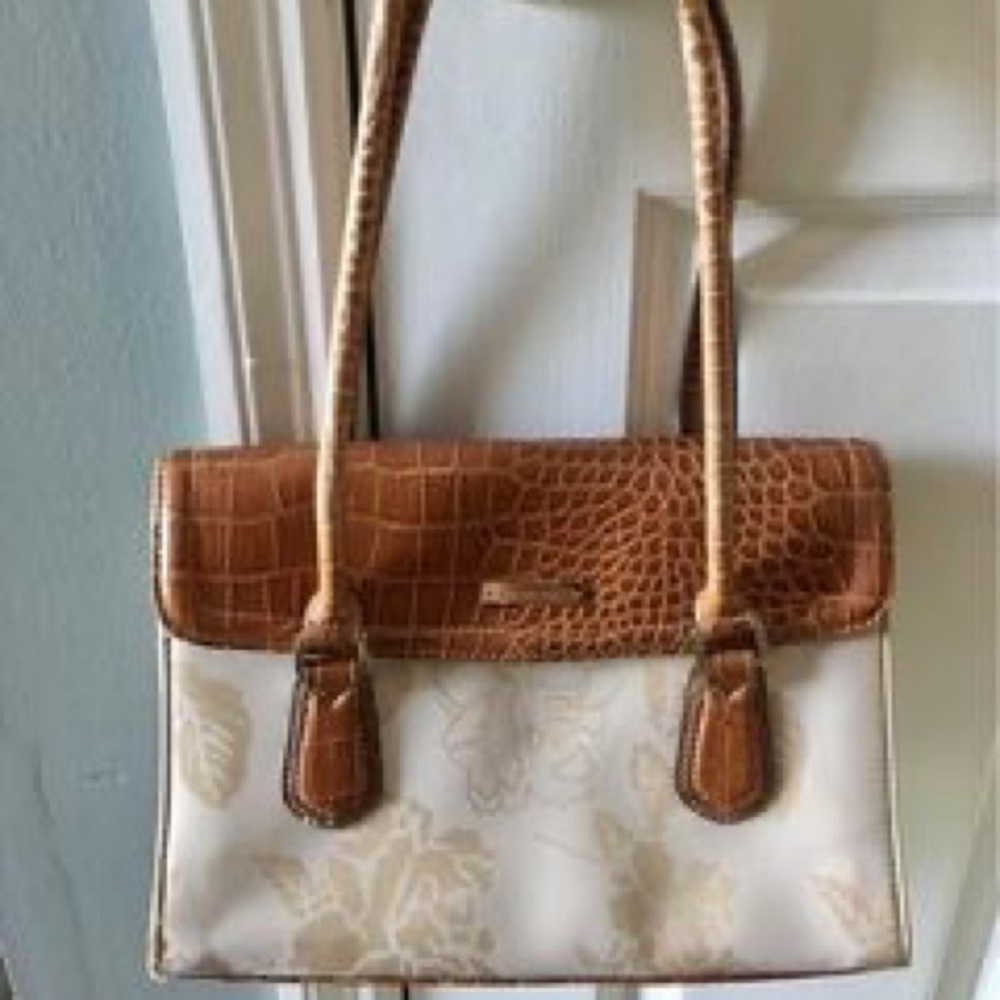 Liz Claiborn-Tan, Faux Croc/Champagne Floral Bag